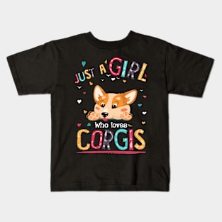 Just A Girl Who Loves Corgi (126) Kids T-Shirt